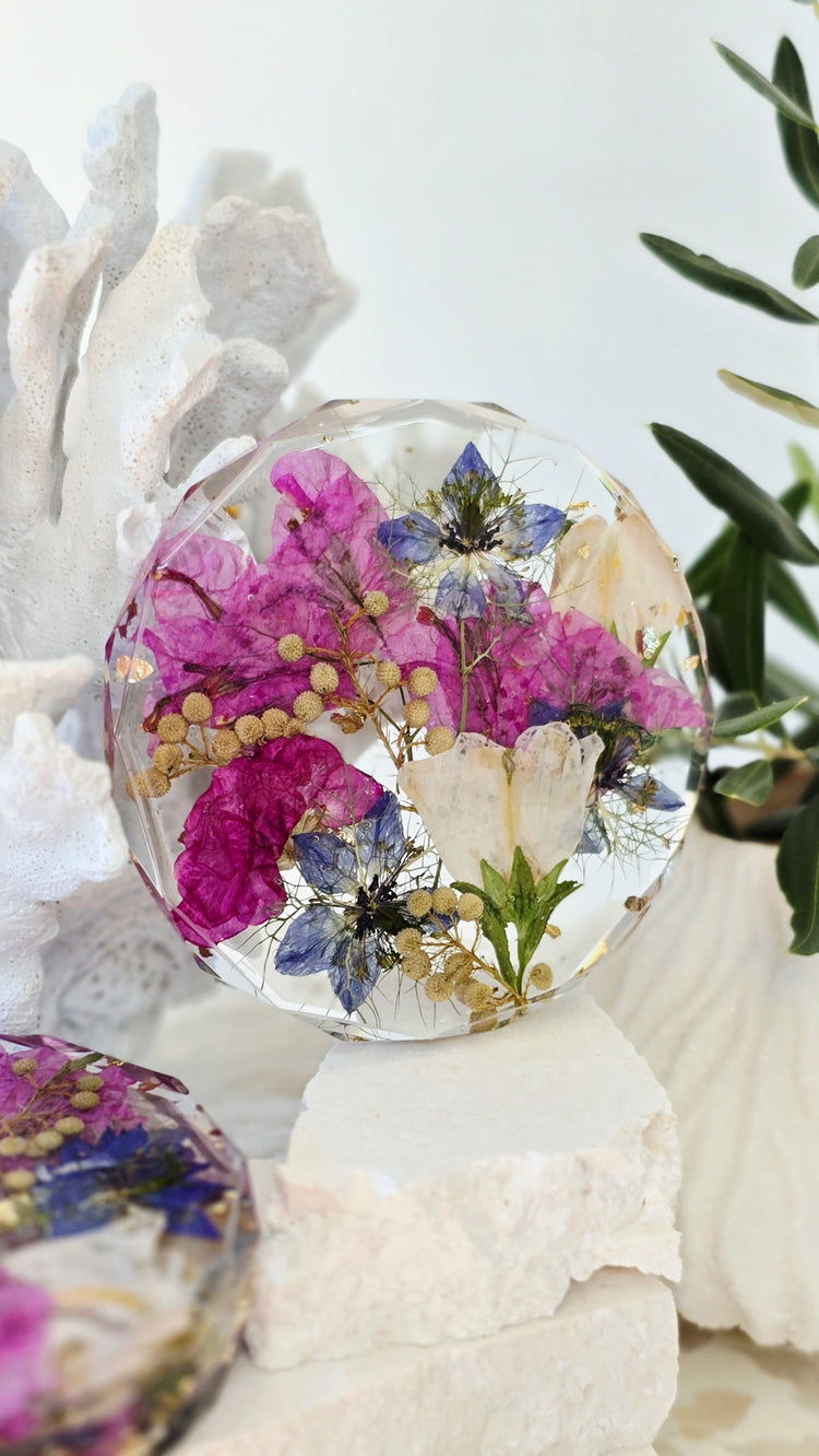 Coaster Sets with Preserved Flowers