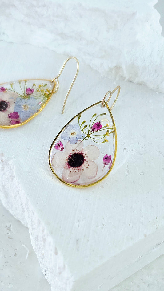 Accented Wildflower Earrings - Preserved Blooms