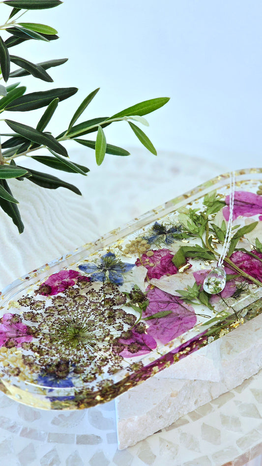 Preserved Flower Trinket Trays - Garden
