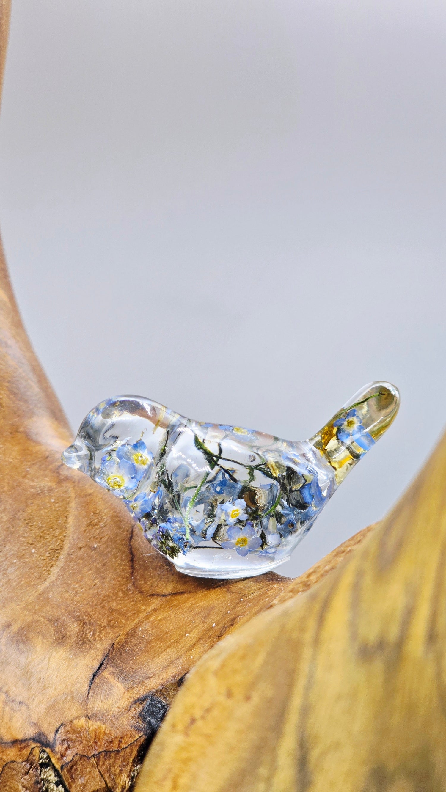 Fairy Wren Keyring with real Preserved Flowers