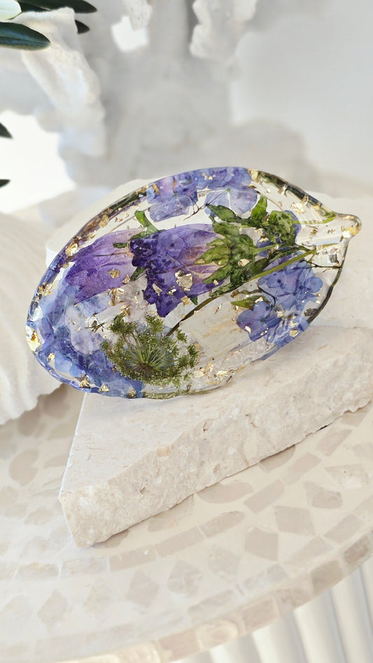 Leaf Trinket Trays with Preserved Flowers