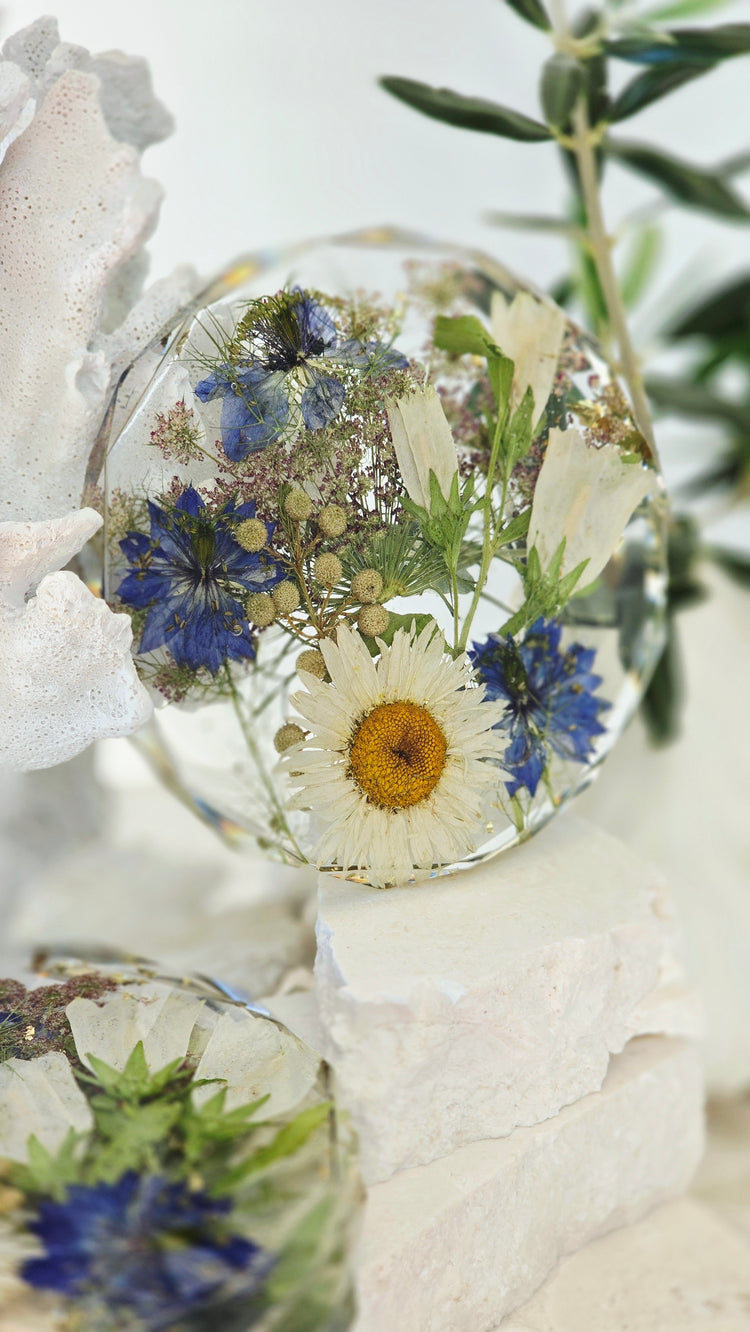 Coaster Sets with Preserved Flowers