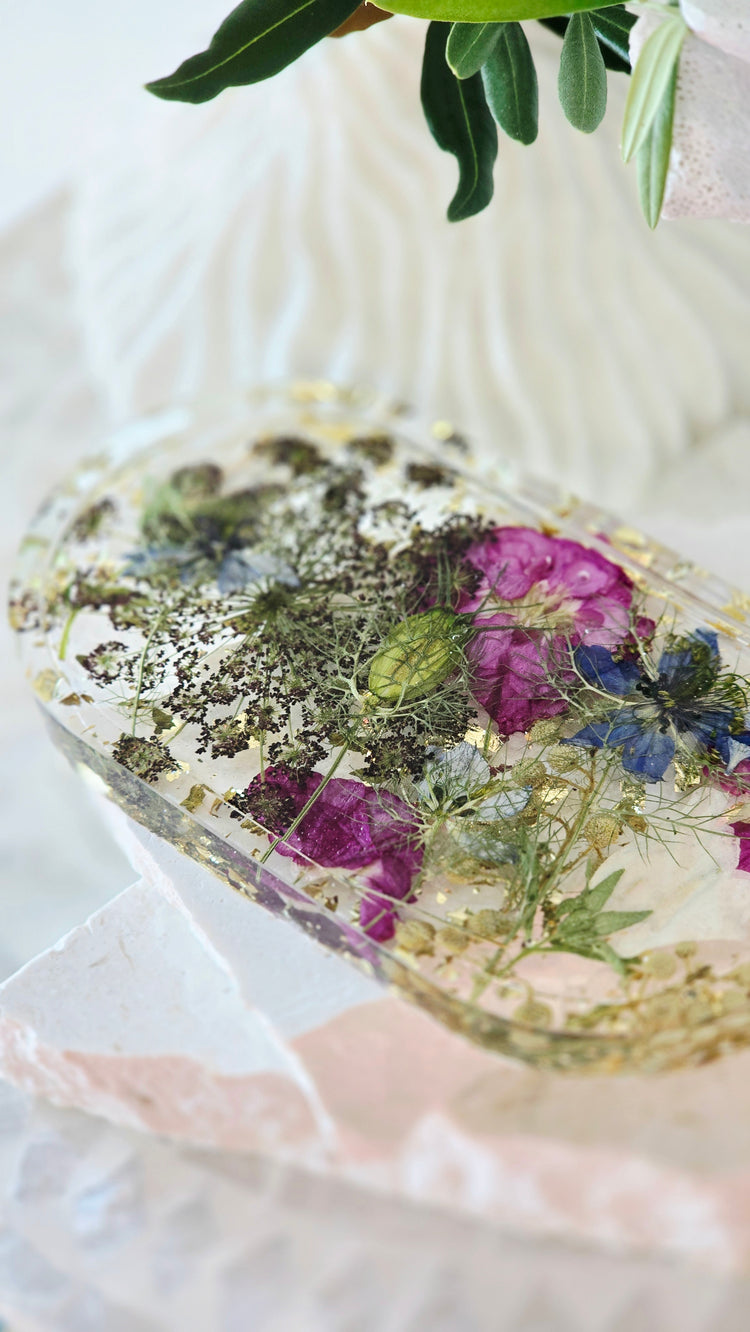 Bloom Trinket Trays with Preserved Flowers