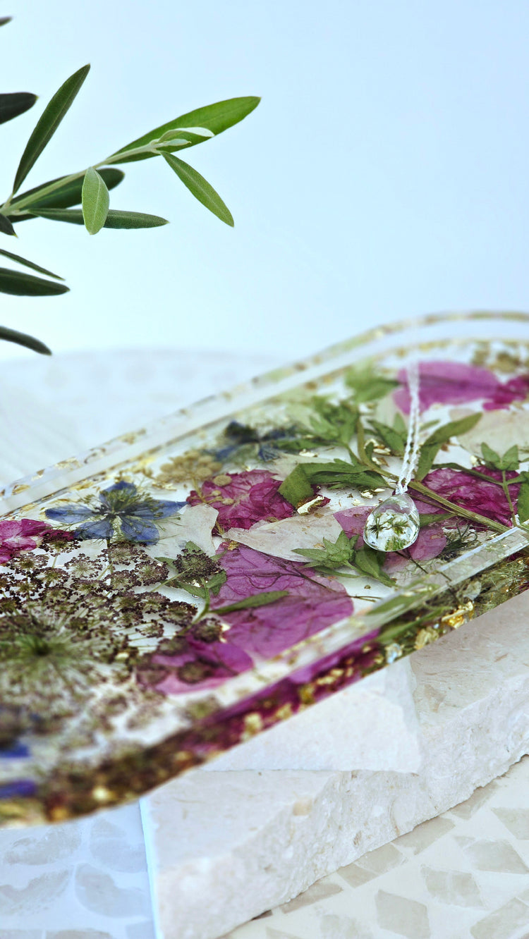 Preserved Flower Trinket Trays - Garden