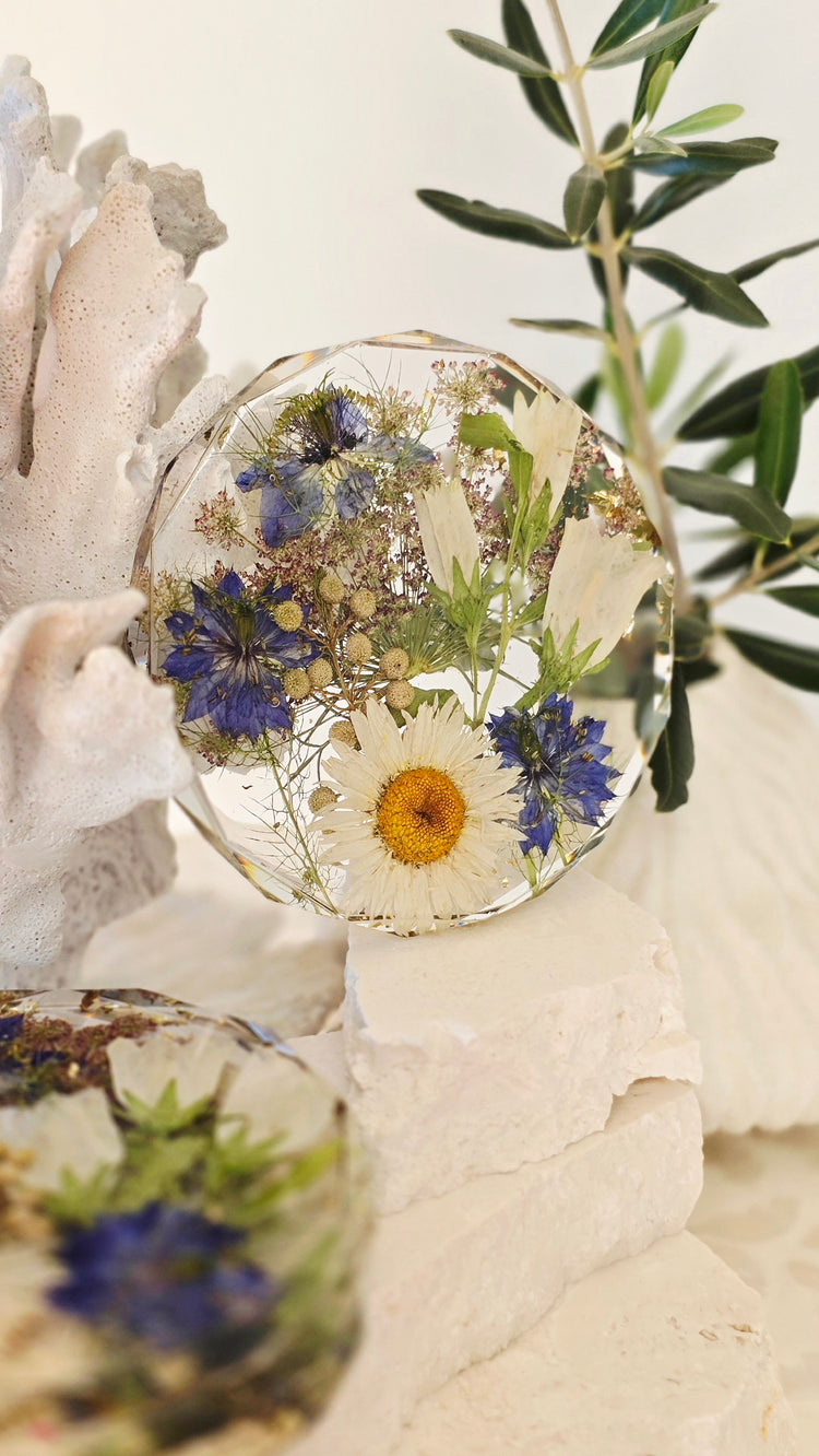 Coaster Sets with Preserved Flowers