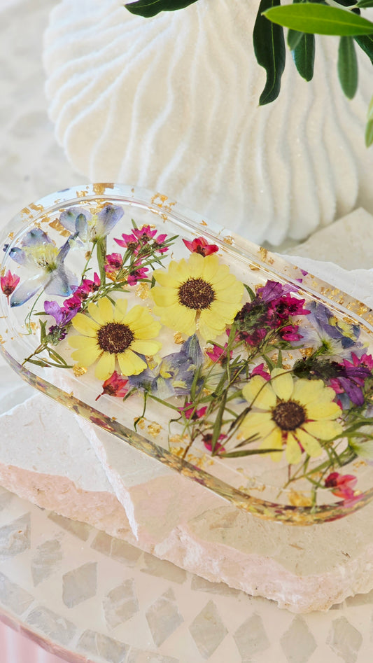 Bloom Trinket Trays with Preserved Flowers