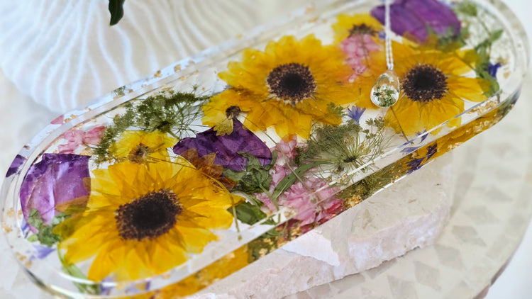 Preserved Flower Trinket Trays - Garden