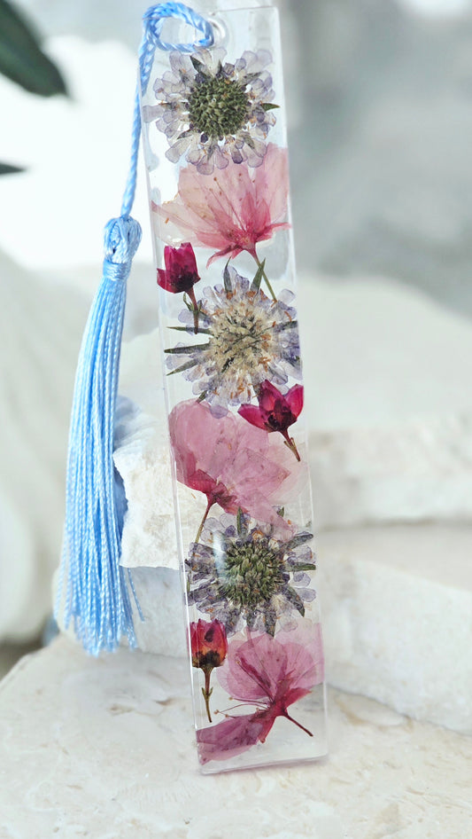 Intuitively Picked Bookmark with Real Preserved Flowers in Resin