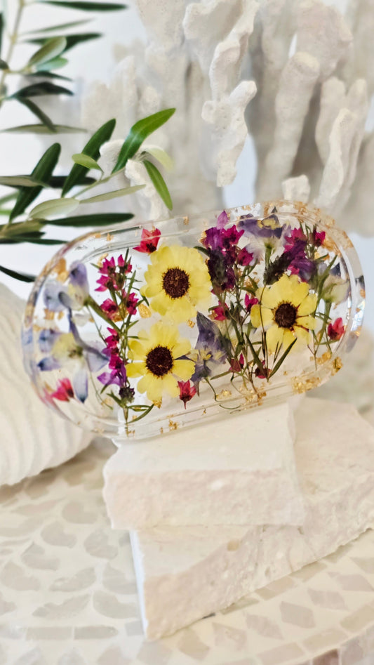 Trinket Tray featuring Real Preserved Flowers in Resin