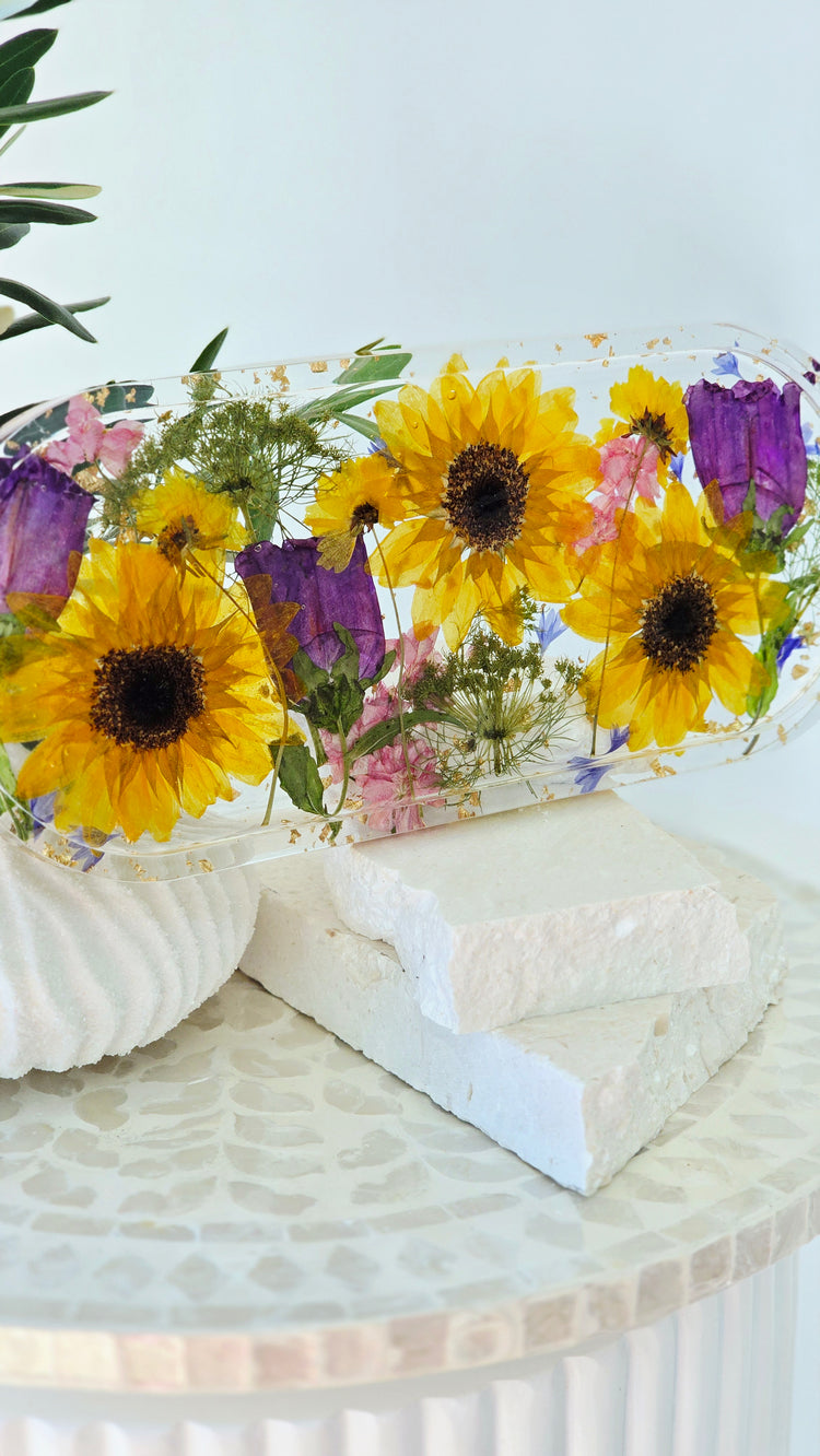 Preserved Flower Trinket Trays - Garden