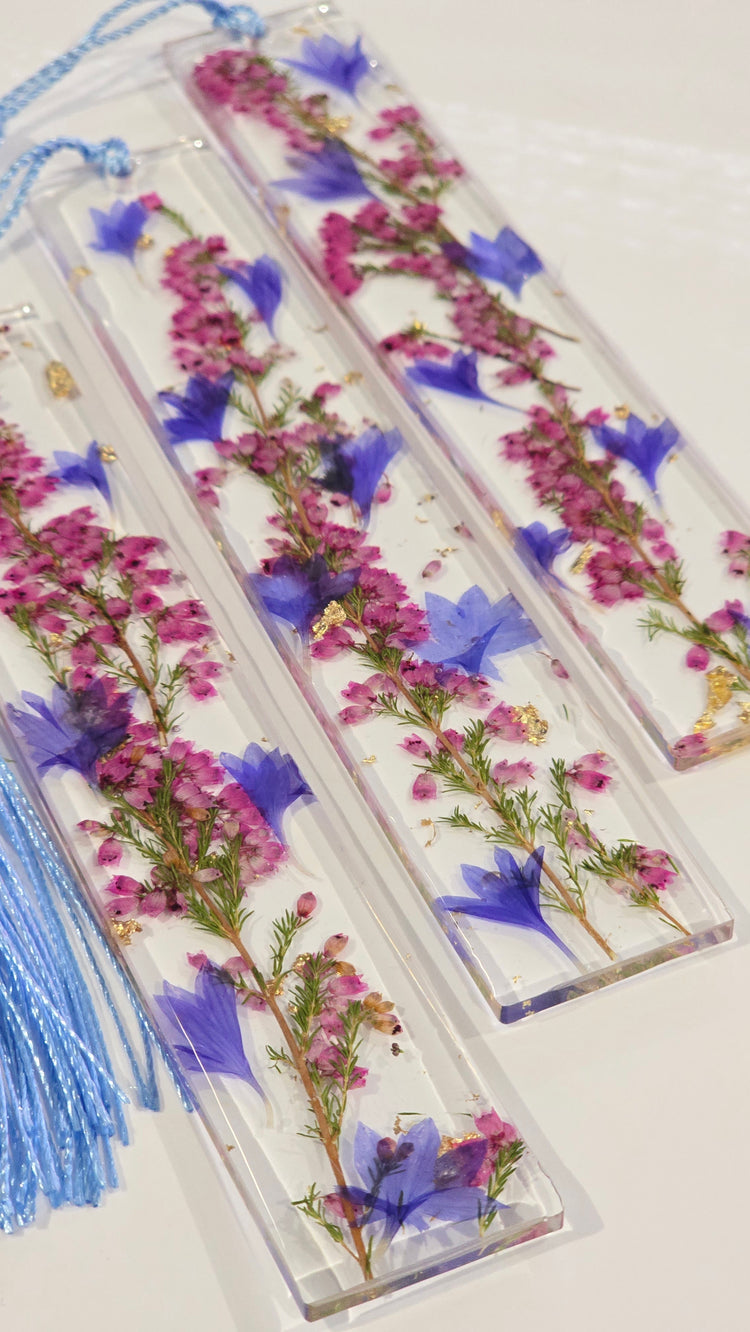 Bookmarks with Preserved Flowers