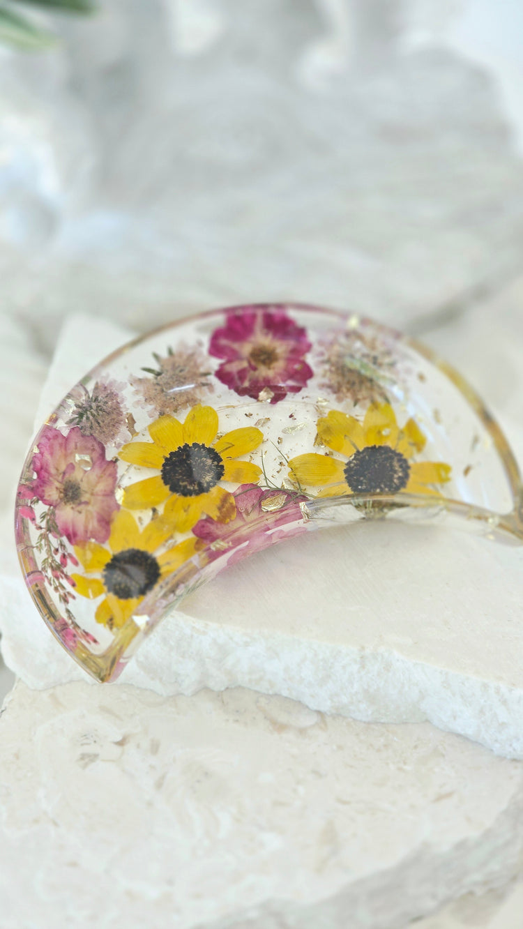 Moon Trinket Trays with Preserved Flowers